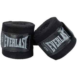 EVERLAST Owijki Taśmy Bandaże Bokserskie Czarne Oddychające Solidne EVERLAST 305 cm