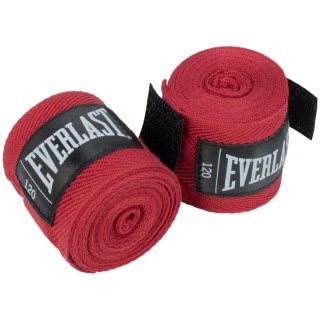 EVERLAST Owijki Taśmy Bandaże Bokserskie Czerwone Oddychające Solidne EVERLAST 305cm