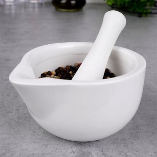 Grupa Orion Sp. z o.o. Moździerz z Tłuczkiem do Przypraw Porcelanowy Biały Houseware