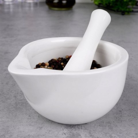 Grupa Orion Sp. z o.o. Moździerz z Tłuczkiem do Przypraw Porcelanowy Biały Houseware