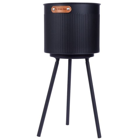 Grupa Orion Sp. z o.o. Osłonka na doniczkę na nóżkach metalowa czarna 20x45 cm