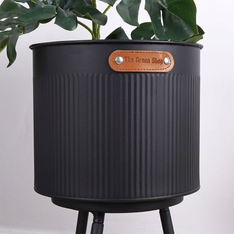 Grupa Orion Sp. z o.o. Osłonka na doniczkę na nóżkach metalowa czarna 20x45 cm