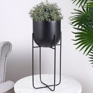 Grupa Orion Sp. z o.o. Osłonka na Doniczkę na Stojaku Metalowa 16,5 x 42 cm VILDE Czarna Glamour