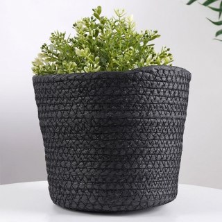 Grupa Orion Sp. z o.o. Osłonka na doniczkę pleciona czarna 19x15,5 cm