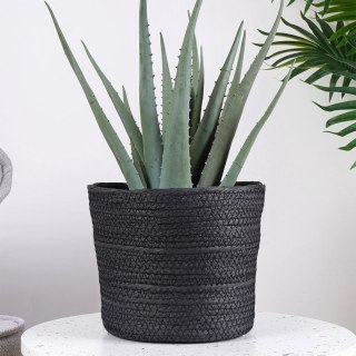Grupa Orion Sp. z o.o. Osłonka na doniczkę pleciona czarna 22x18 cm
