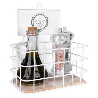 Grupa Orion Sp. z o.o. Półka Kuchenna Metalowa Biała Dekoracyjna Wytrzymała ORION 21x12,5x24 cm