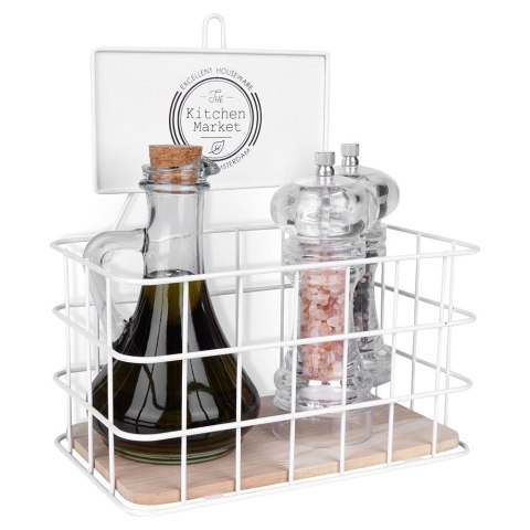 Grupa Orion Sp. z o.o. Półka Kuchenna Metalowa Biała Dekoracyjna Wytrzymała ORION 21x12,5x24 cm