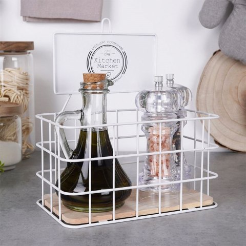 Grupa Orion Sp. z o.o. Półka Kuchenna Metalowa Biała Dekoracyjna Wytrzymała ORION 21x12,5x24 cm