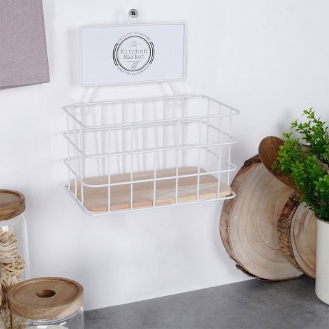 Grupa Orion Sp. z o.o. Półka Kuchenna Metalowa Biała Dekoracyjna Wytrzymała ORION 21x12,5x24 cm