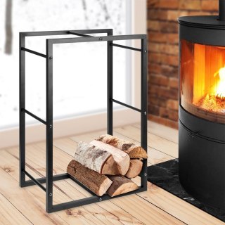 Grupa Orion Sp. z o.o. Stojak na Drewno Kominkowe Metalowy Czarny LOFT 45 x 28 x 70 cm AMBIANCE