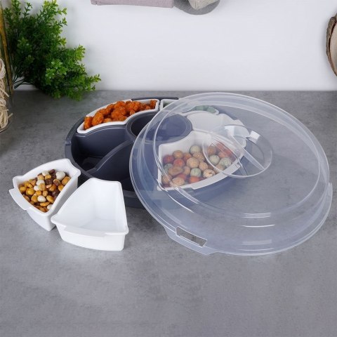 Grupa Orion Sp. z o.o. Pojemnik na Przekąski do Serwowania z Pokrywą EXCELLENT HOUSEWARE 33 cm