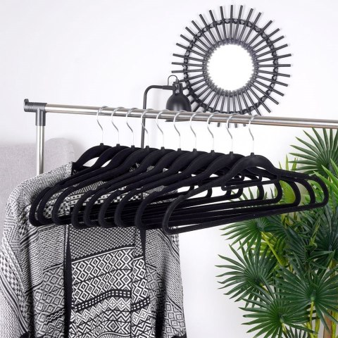 Grupa Orion Sp. z o.o. Wieszaki na Ubrania Czarne Obrotowe Welurowe STORAGE SOLUTIONS 10 szt.