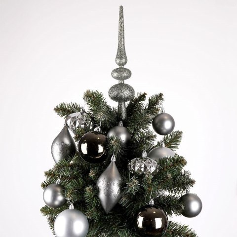 Grupa Orion Sp. z o.o. Zestaw Bombki Choinkowe Świąteczne Srebrne Nietłukące Solidne VILDE 19 szt.