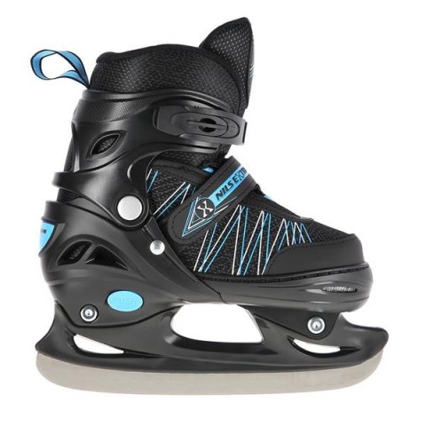 NH11912 A 2w1 BLACK/BLUE ROZM. L(39-42) ŁYŻWOROLKI Z WYM. PŁ. HOKEJOWĄ NILS EXTREME