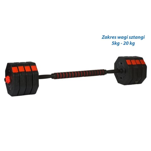 REGULOWANE HANTLE TRENINGOWE 2X15KG Z FUNKCJĄ SZTANGI EB FIT