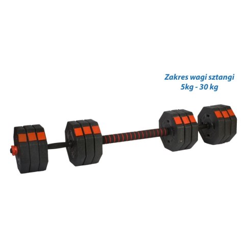 REGULOWANE HANTLE TRENINGOWE 2X15KG Z FUNKCJĄ SZTANGI EB FIT