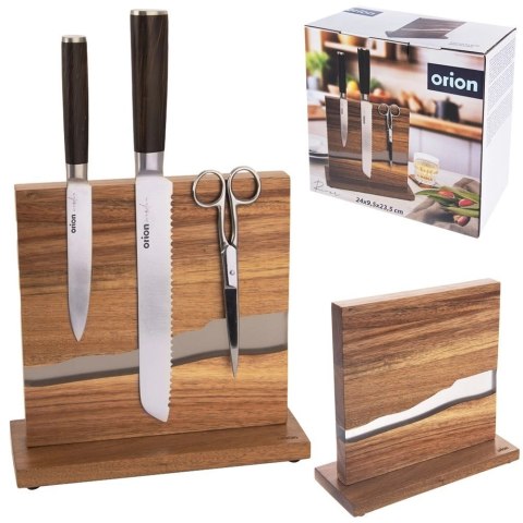 Grupa Orion Sp. z o.o. Stojak na Noże Drewniany Magnetyczny Dwustronny 24 cm River ORION