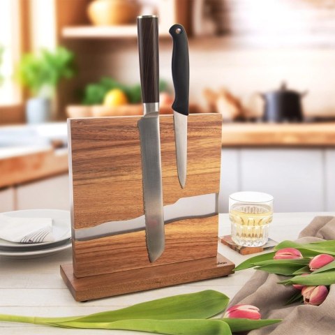 Grupa Orion Sp. z o.o. Stojak na Noże Drewniany Magnetyczny Dwustronny 24 cm River ORION