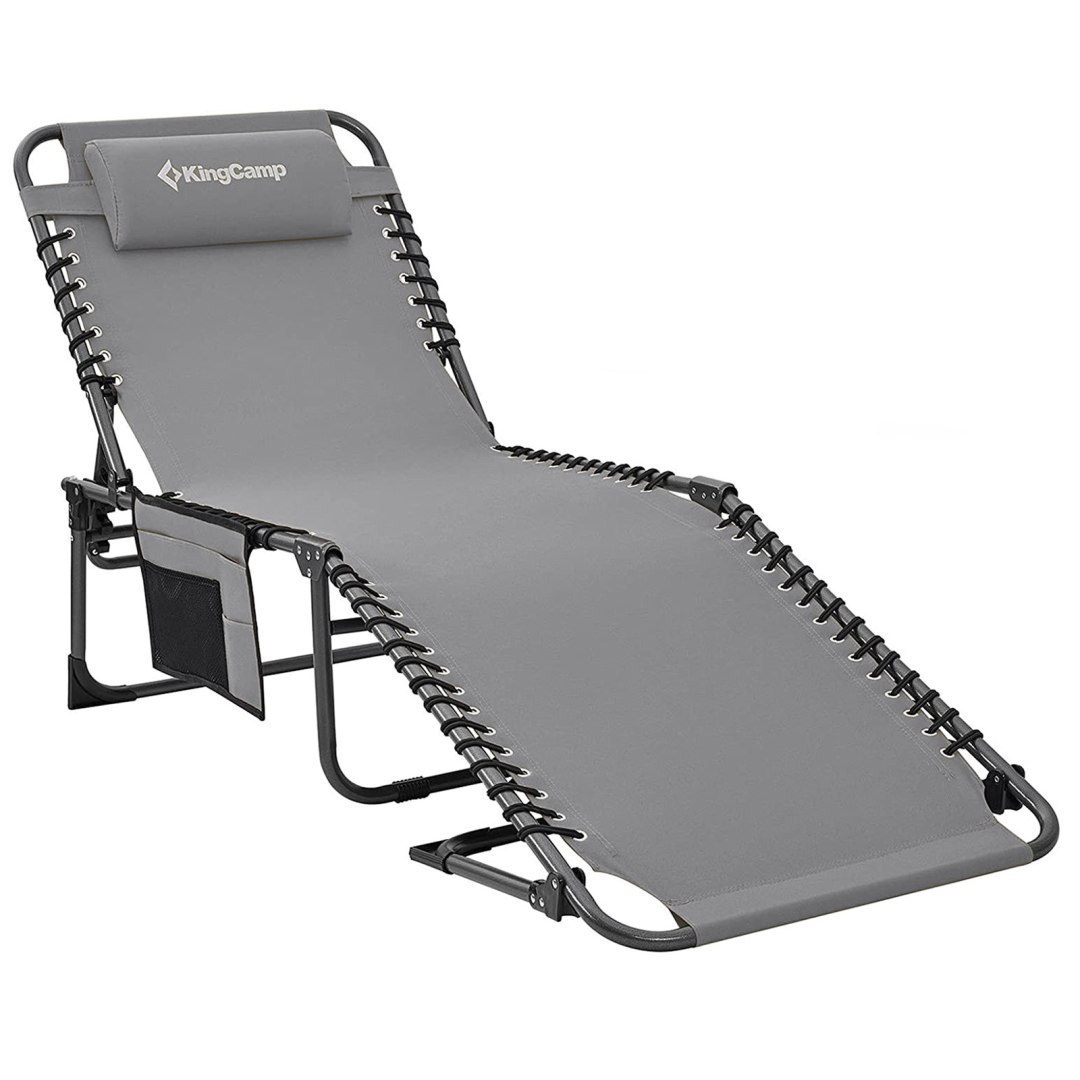 MASTER SPORT s.r.o. Składany Leżak Kempingowy Ogrodowy Regulowany KING CAMP 190 x 59 cm