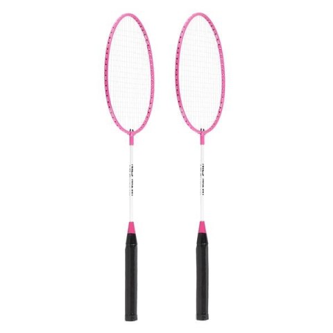 NRZ001 ZESTAW RAKIET RÓŻOWY DO BADMINTONA + LOTKA NILS