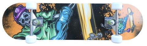 Deskorolka Klasyczna dla Dzieci Drewniana KUBISPORT Space Skull