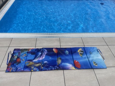 Kubisport Koc Plażowy Mata Leżanka Leżak Składany Wodoodporny KUBISPORT 195x55 cm