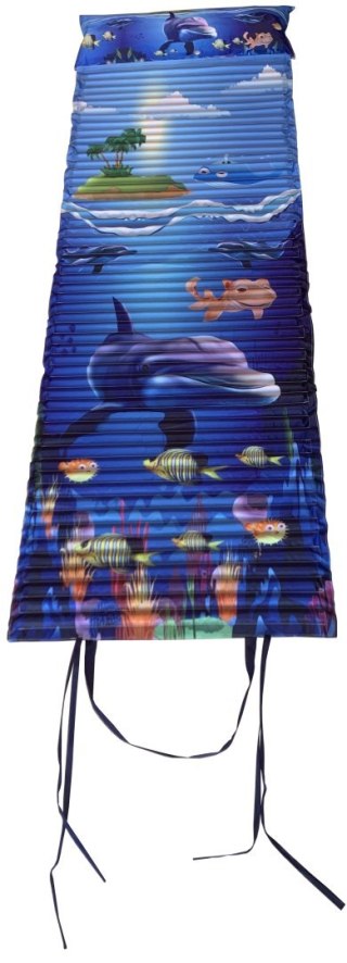 Kubisport Leżak Plażowy Piankowy z Zagłówkiem Nadrukiem KUBISPORT 184 x 55 x 1,5 cm