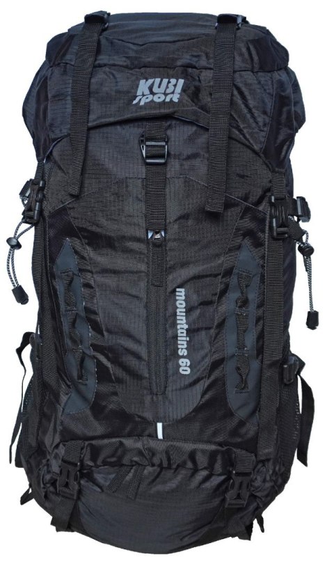 Kubisport Plecak Turystyczny do Wędrówek Damski Męski Czarny Pojemny KUBISPORT 60 L