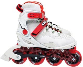 Kubisport Rolki Damskie Męskie Białe Kauczukowe Solidne z Hamulcem KUBISPORT roz. 39