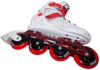 Kubisport Rolki Damskie Męskie Białe Kauczukowe Solidne z Hamulcem KUBISPORT roz. 42