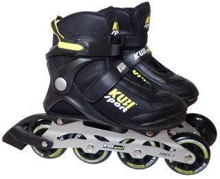 Kubisport Rolki Damskie Męskie Czarne Kauczukowe Solidne z Hamulcem KUBISPORT roz. 38