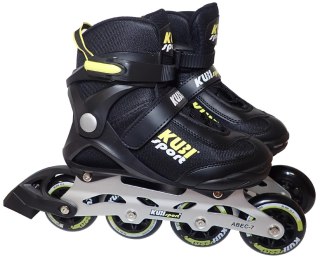 Kubisport Rolki Damskie Męskie Czarne Kauczukowe Solidne z Hamulcem KUBISPORT roz. 39