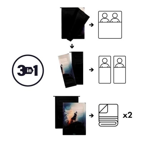 NC3601 ŚPIWÓR 3W1 DWUOSOBOWY WOLF NILS CAMP