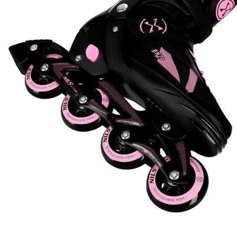 NH382 ŁYŻWOROLKI 2W1 ENZO RÓŻOWE ROZM. M(36-39) Z WYM. PŁOZĄ HOKEJOWĄ NILS EXTREME