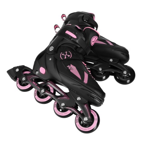 NH382 ŁYŻWOROLKI 2W1 ENZO RÓŻOWE ROZM. S(32-35) Z WYM. PŁOZĄ HOKEJOWĄ NILS EXTREME