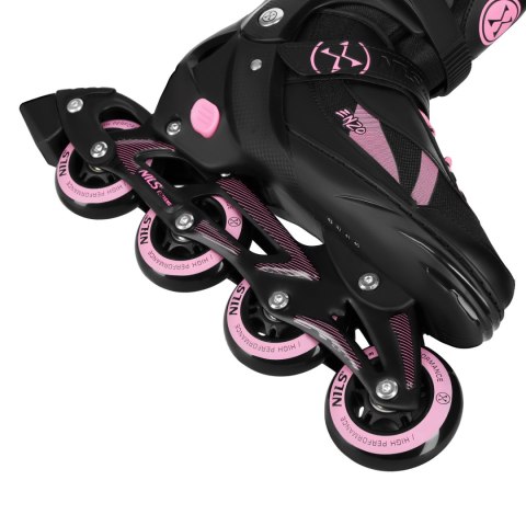 NH382 ŁYŻWOROLKI 2W1 ENZO RÓŻOWE ROZM. S(32-35) Z WYM. PŁOZĄ HOKEJOWĄ NILS EXTREME