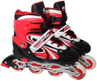 Kubisport Rolki dla Dzieci Dziecięce Regulowane Czerwone Solidne KUBISPORT r. 39-42