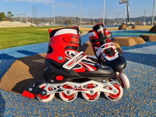 Kubisport Rolki dla Dzieci Dziecięce Regulowane Czerwone Solidne KUBISPORT r. 39-42