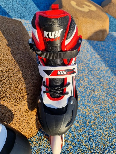 Kubisport Rolki dla Dzieci Dziecięce Regulowane Czerwone Solidne KUBISPORT r. 39-42