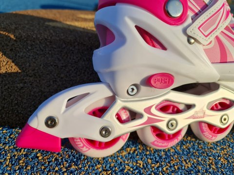 Kubisport Rolki dla Dzieci Dziecięce Regulowane Różowe Solidne KUBISPORT r. 31-34
