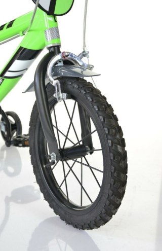 Kubisport Rowerek Rower Dziecięcy dla Dzieci Chłopca z Bocznymi Kółkami DINO 12"