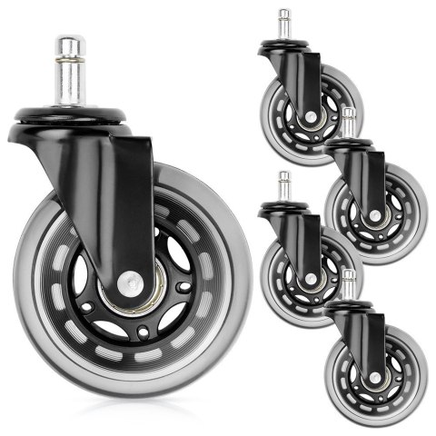 Grupa Orion Sp. z o.o. Kółka do Fotela Kauczukowe Obrotowe VILDE 7,5cm / 10 mm 5 szt.