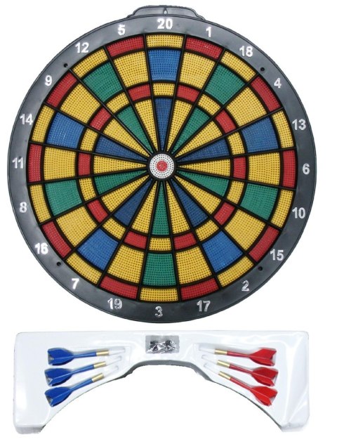 Zestaw Tarcza Soft Perforowana Dart Gra w Rzutki Lotki KUBISPORT 36 cm