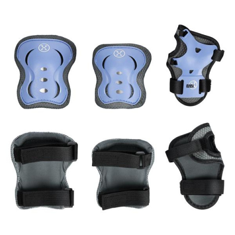 NA0189 ZESTAW LED ŁYŻWOROLKI OCHRANIACZE MOONBEAM NIEBIESKIE ROZM. M(35-38) NILS EXTREME