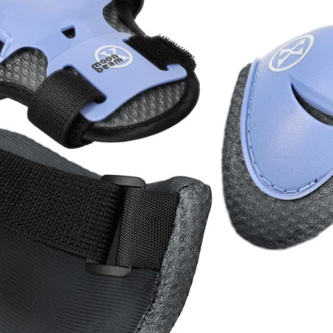 NA0189 ZESTAW LED ŁYŻWOROLKI OCHRANIACZE MOONBEAM NIEBIESKIE ROZM. M(35-38) NILS EXTREME