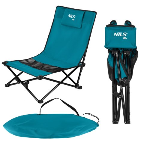 NC3306 KRZESŁO PLAŻOWE NIEBIESKO CZARNE NILS CAMP
