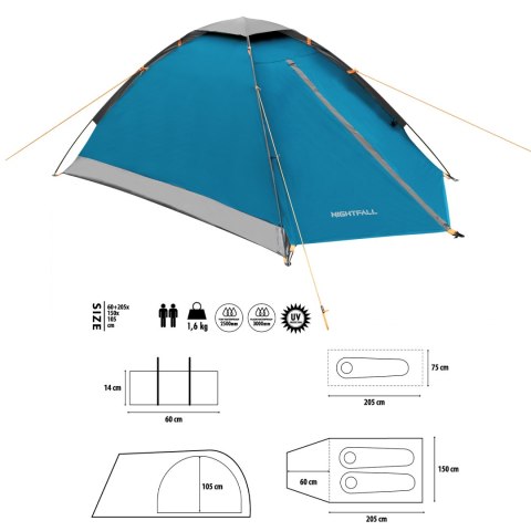 NC6033 NAMIOT KEMPINGOWY JASNO SZARO-NIEBIESKI NIGHTFALL NILS CAMP