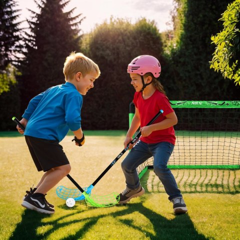 BRH2522 ZESTAW DO GRY UNIHOKEJ 2 BRAMKI HOKEJOWE +2 KIJE+ PIŁKA NILS