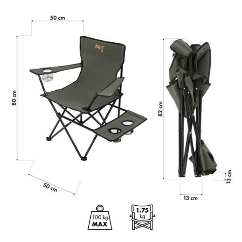 NC3301 KRZESŁO TURYSTYCZNE KHAKI NILS CAMP