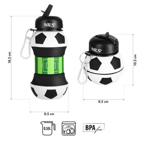 NC4104 KUBEK SILIKONOWY SKŁADANY 550ML FOOTBALL NILS